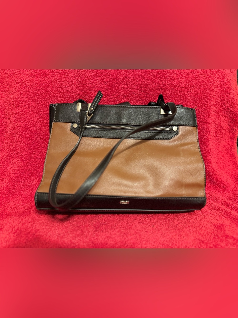 Chaps Classic Brown/Black Two-Tone Shoulder Bag VGUC 😊😊